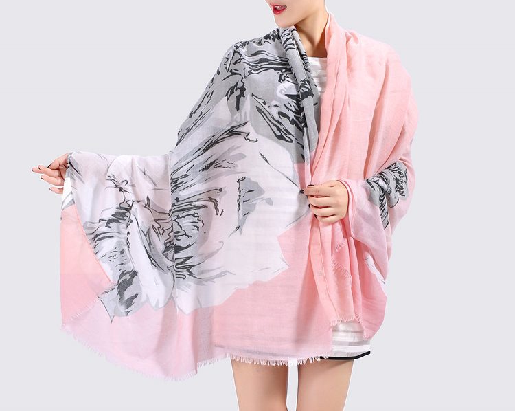 Wholesale peony print scarf