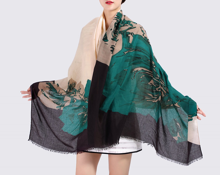 Wholesale peony print scarf