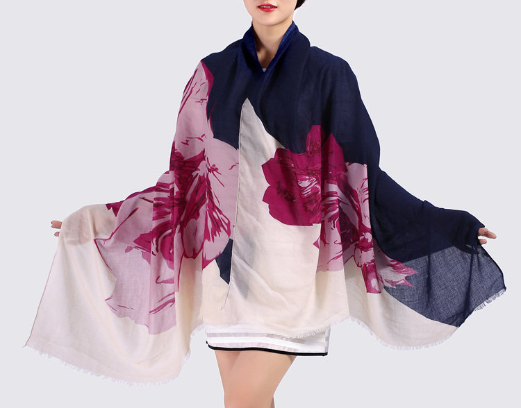 Wholesale peony print scarf