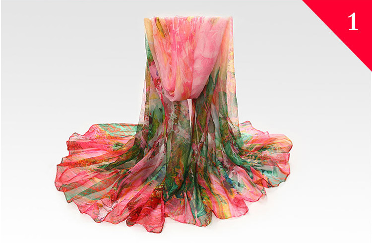 Wholesale silk sunflower print scarf