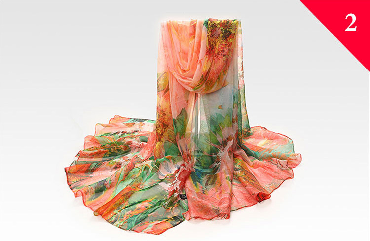Wholesale silk sunflower print scarf