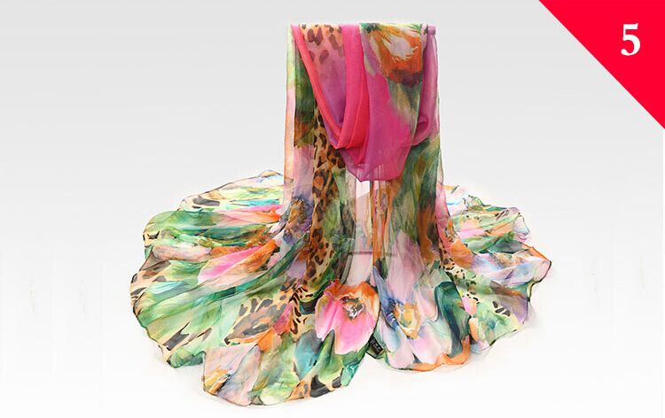 Wholesale silk sunflower print scarf