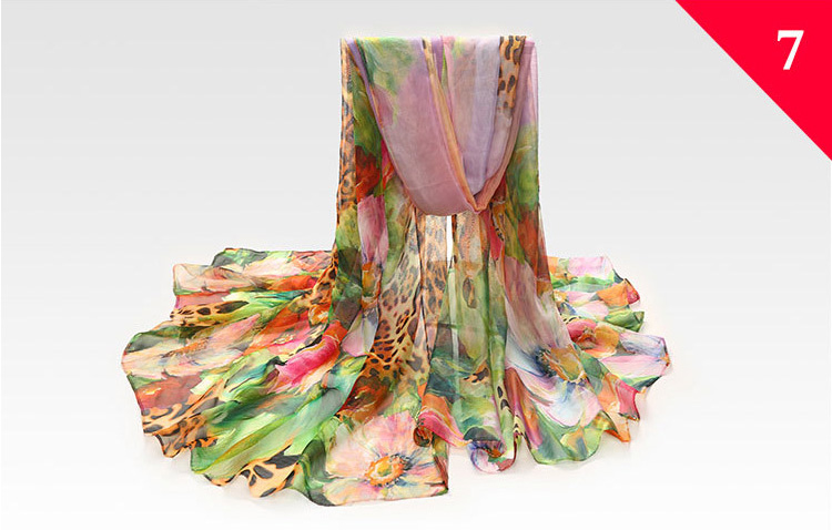 Wholesale silk sunflower print scarf