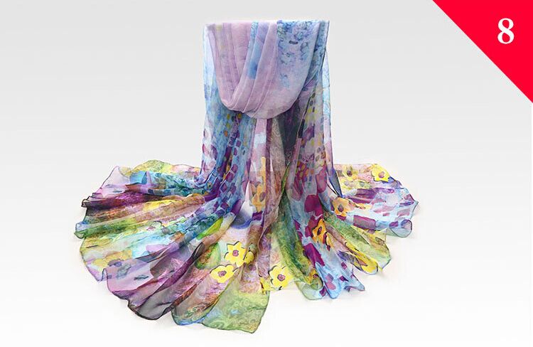 Wholesale silk sunflower print scarf