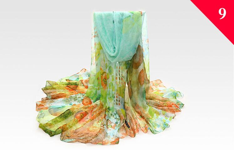 Wholesale silk sunflower print scarf
