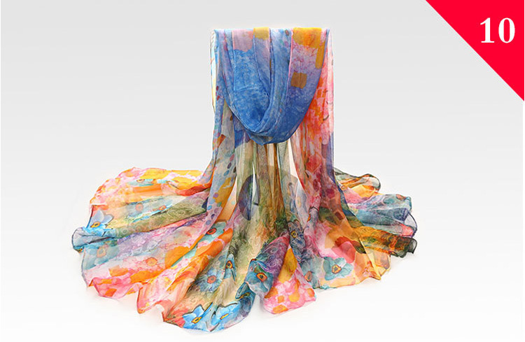 Wholesale silk sunflower print scarf