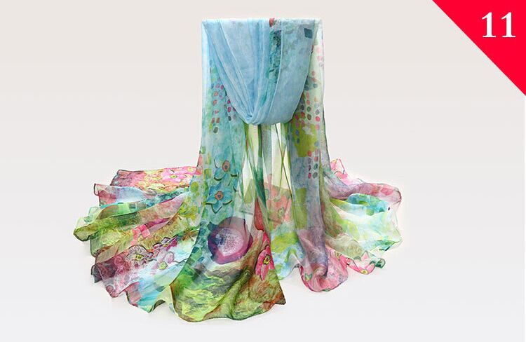 Wholesale silk sunflower print scarf