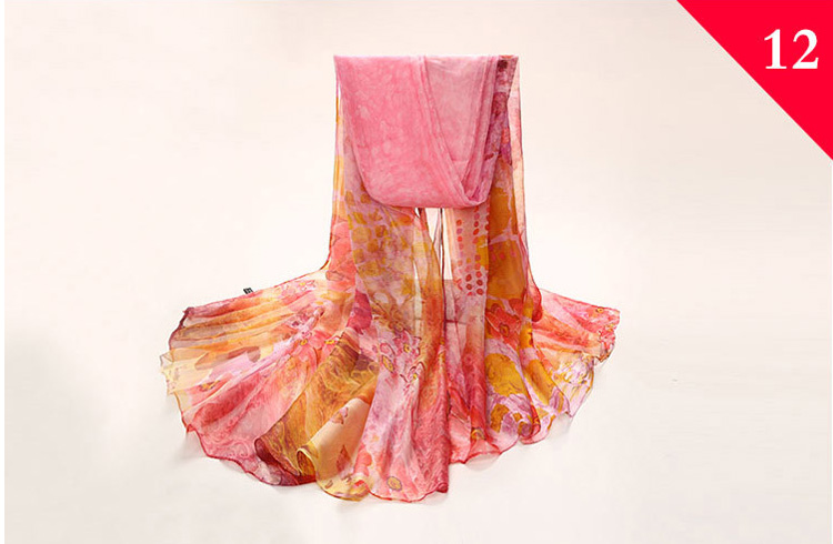 Wholesale silk sunflower print scarf