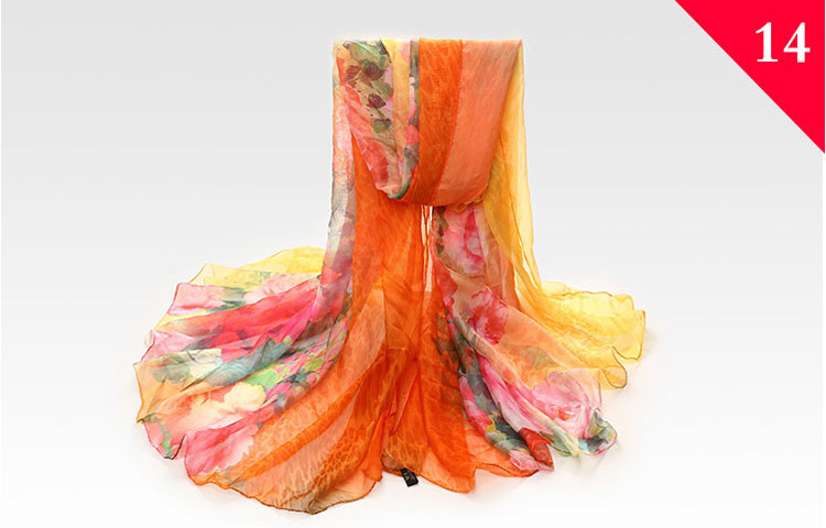 Wholesale silk sunflower print scarf