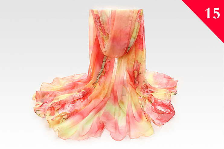 Wholesale silk sunflower print scarf