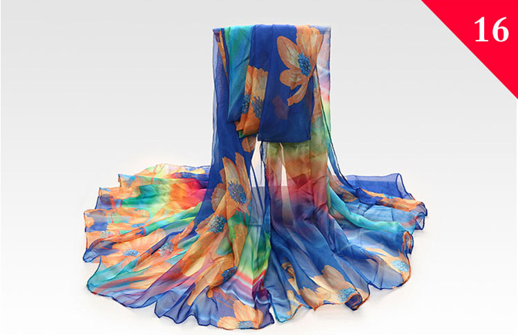 Wholesale silk sunflower print scarf
