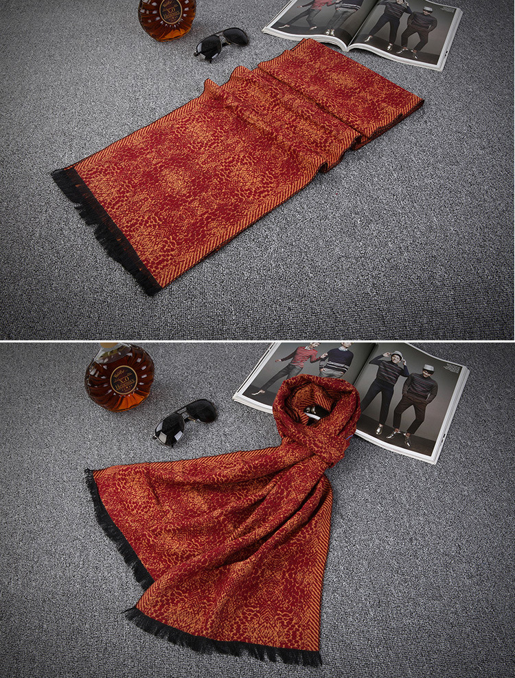 Fringed cotton scarf for men