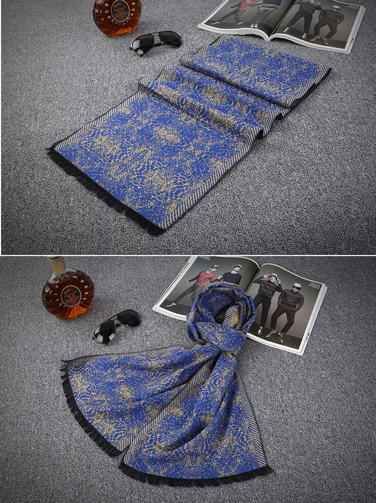 Fringed cotton scarf for men