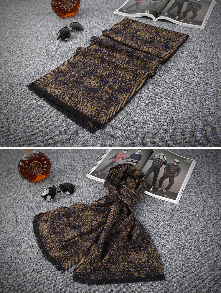 Fringed cotton scarf for men