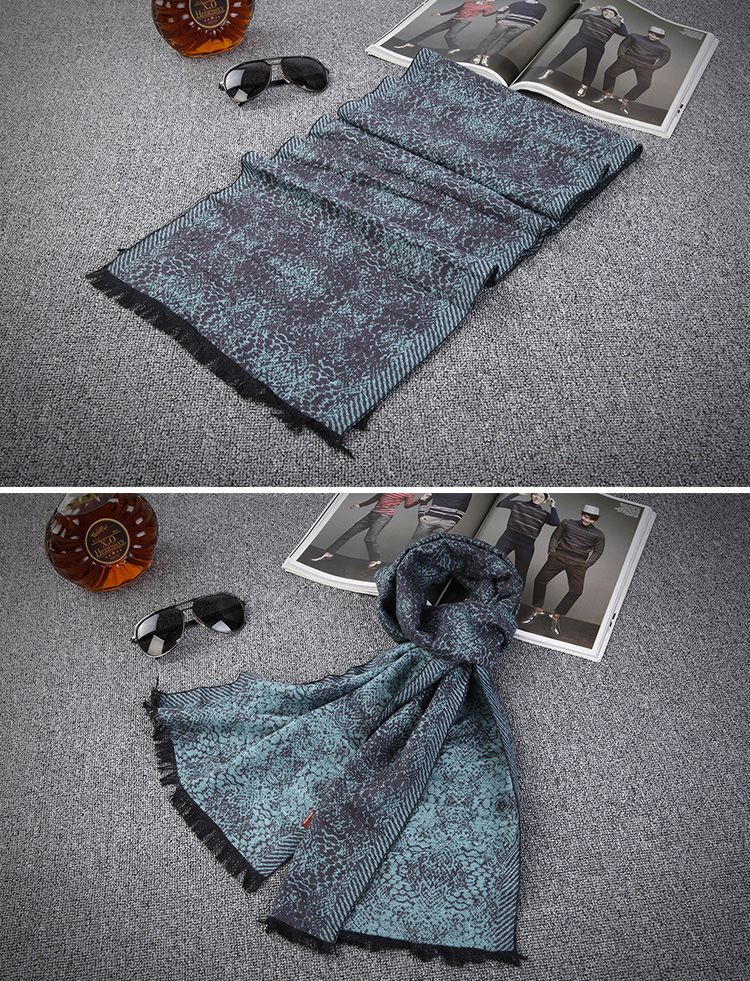 Fringed cotton scarf for men