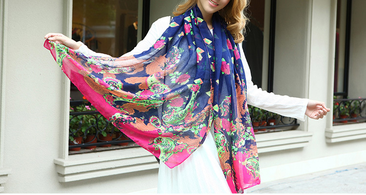 Wholesale viscose graffiti silk scarf