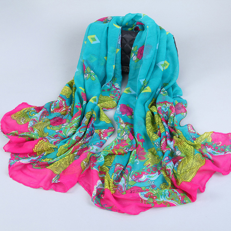 Wholesale viscose graffiti silk scarf