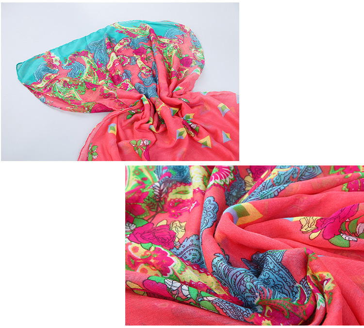 Wholesale viscose graffiti silk scarf