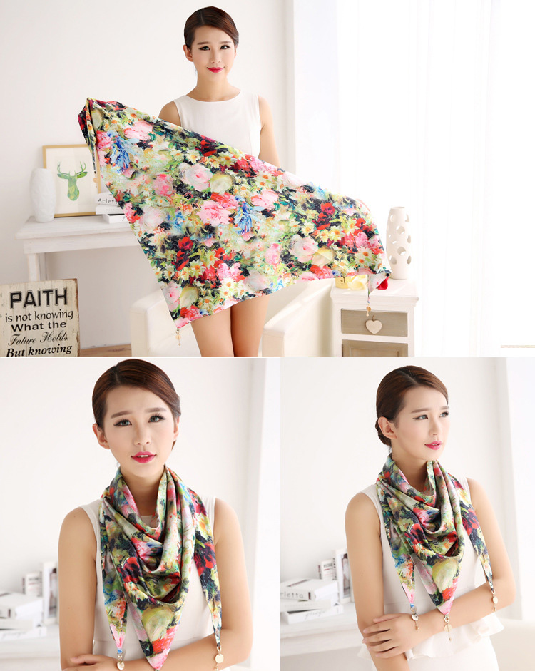 Floral triangle scarf wholesale