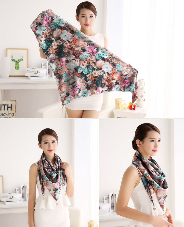 Floral triangle scarf wholesale