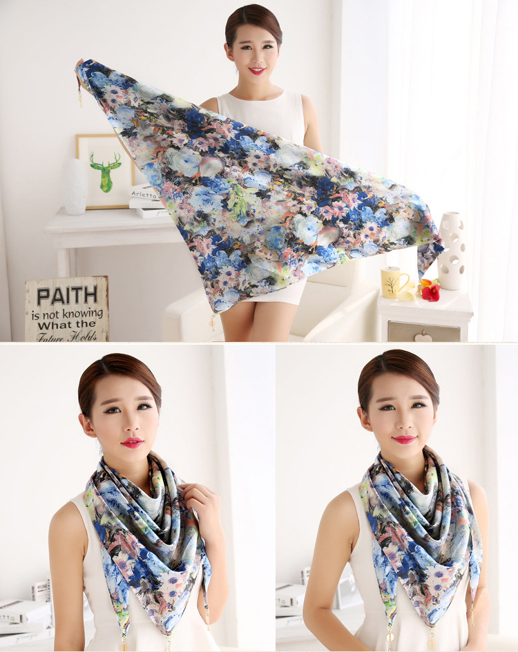 Floral triangle scarf wholesale