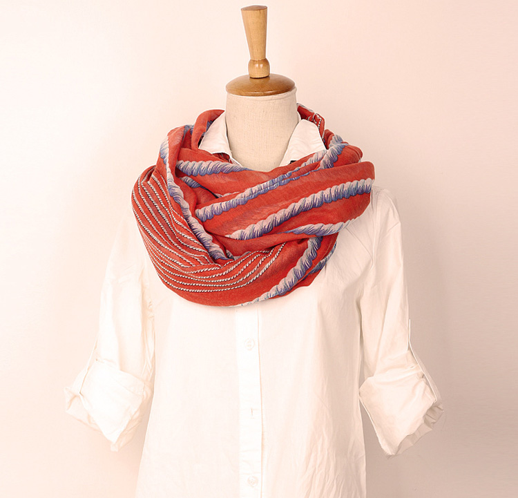 Viscose stripe oblong scarf wholesale