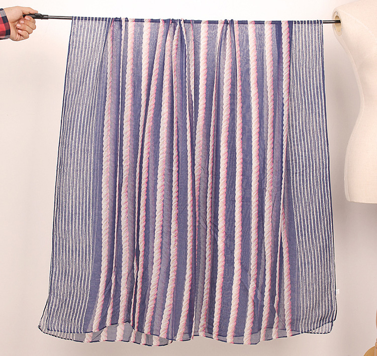 Viscose stripe oblong scarf wholesale