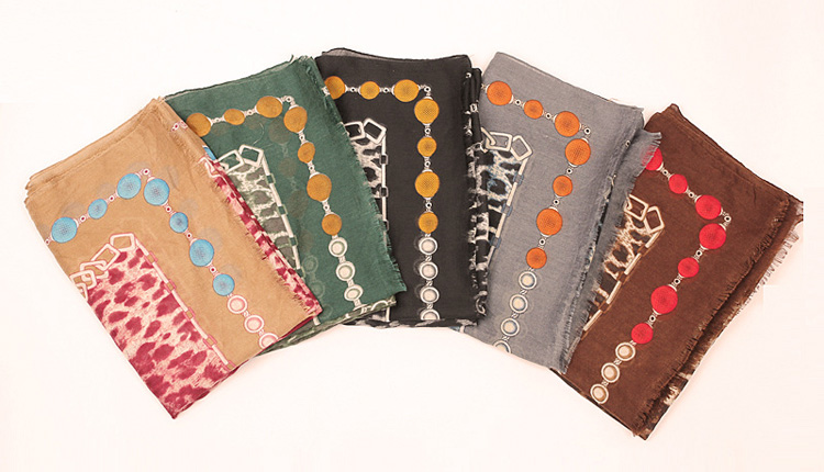Leopard print viscose shawls wholesale