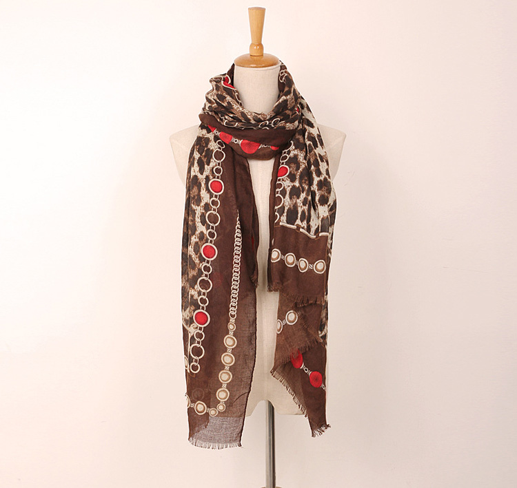 Leopard print viscose shawls wholesale