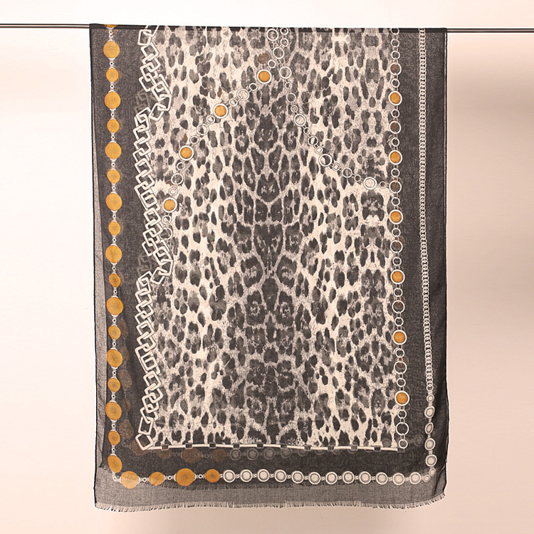 Leopard print viscose shawls wholesale