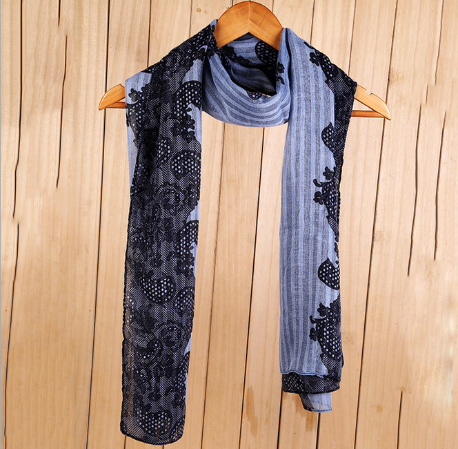 Cotton linen viscose scarves