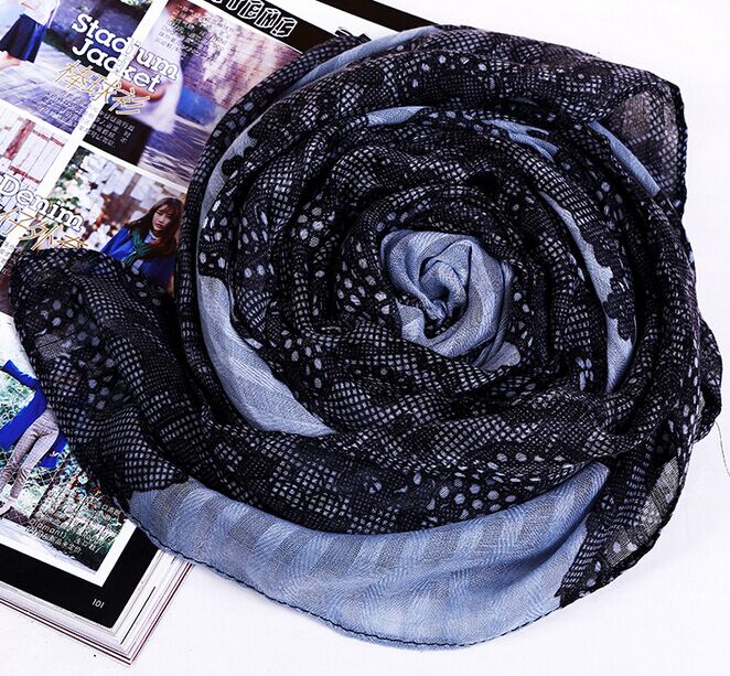 Cotton linen viscose scarves