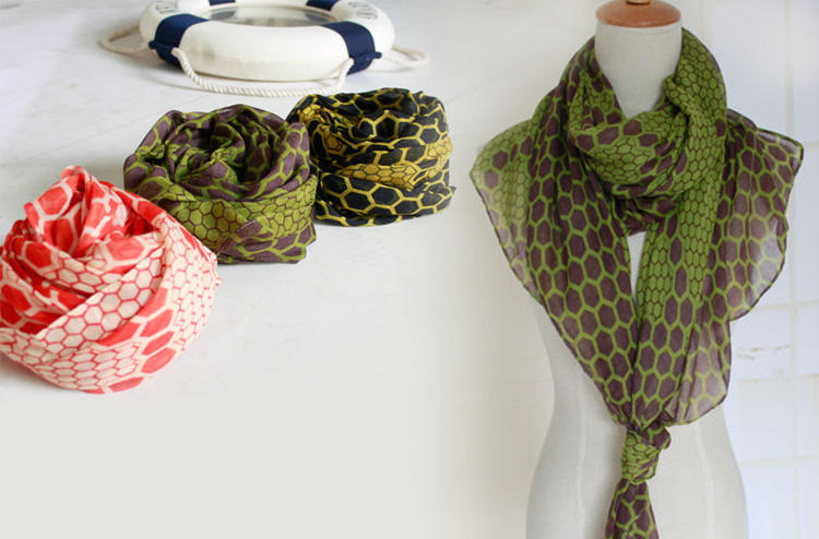 Wholesale graffiti viscose cotton-scarf