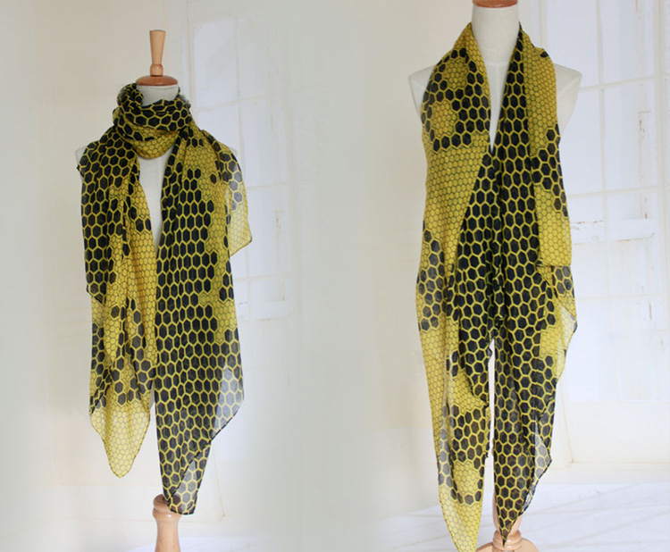 Wholesale graffiti viscose cotton-scarf