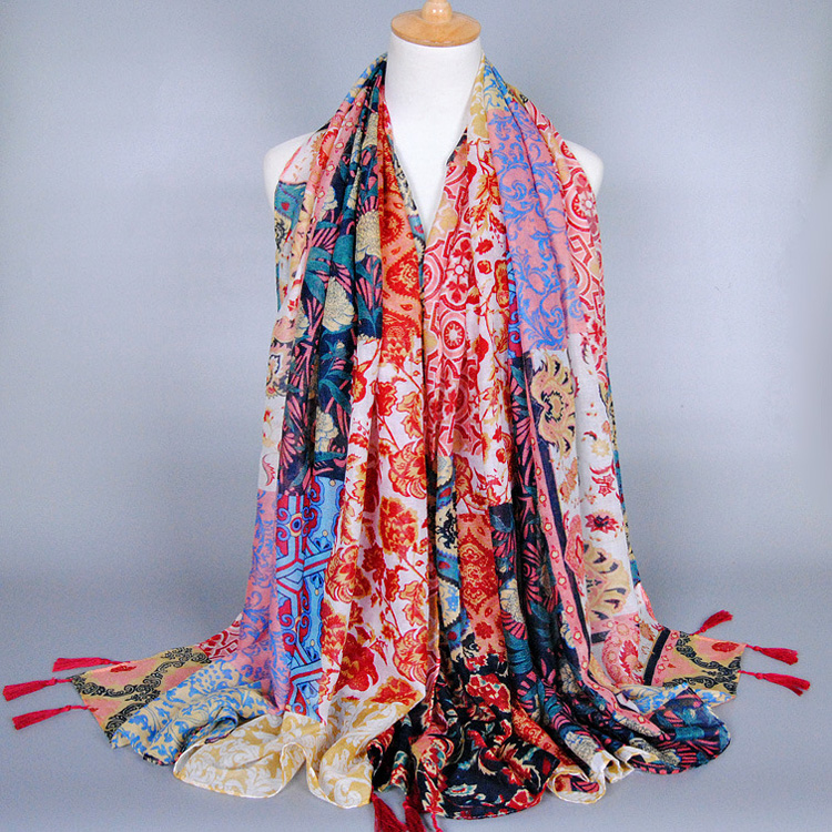 Flowers splicing women scarf wholesale