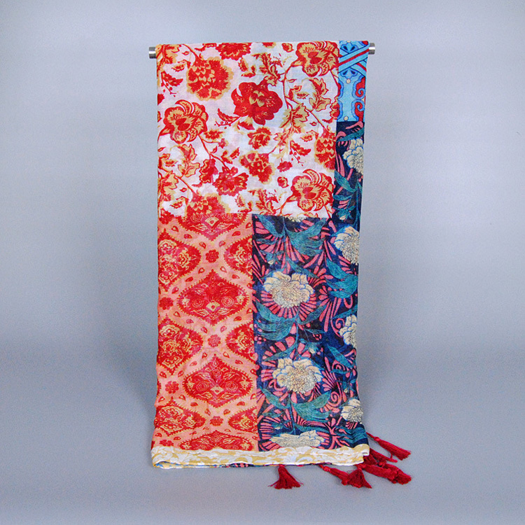 Flowers splicing women scarf wholesale