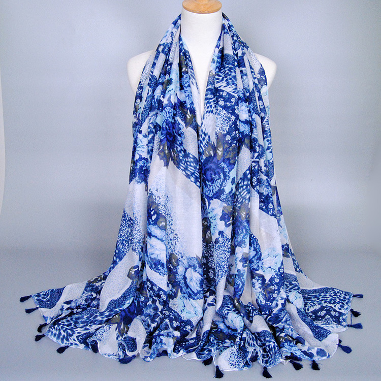 Viscose fringed scarf wholesale