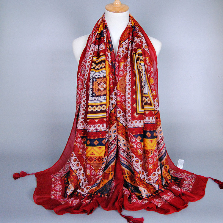 Wholesale viscose geometric scarf