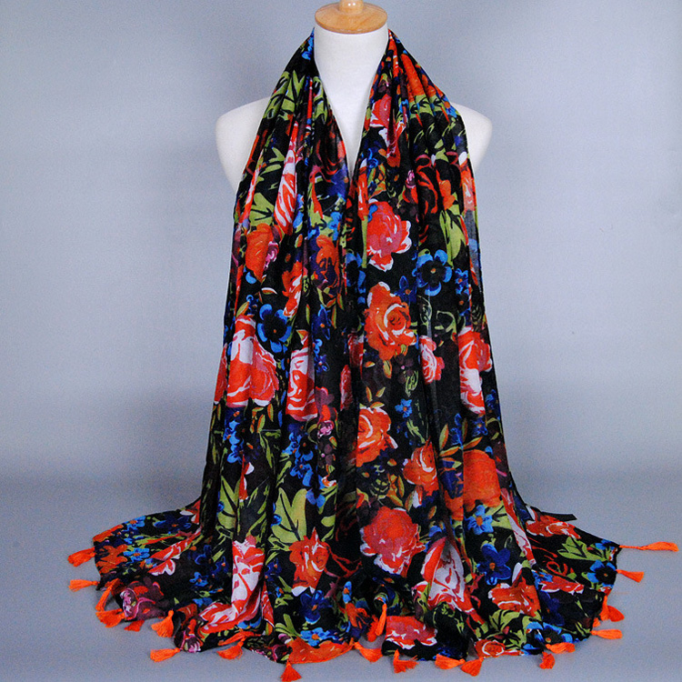 Wholesale floral scarf viscose