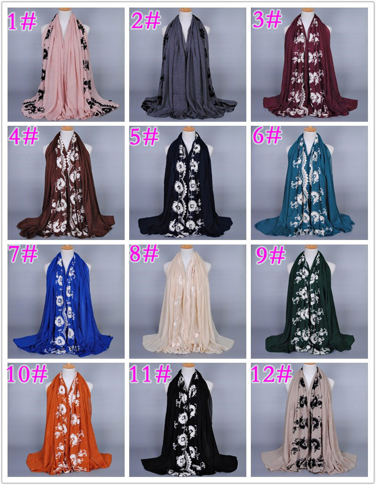 Wholesale cotton embroidered scarf women
