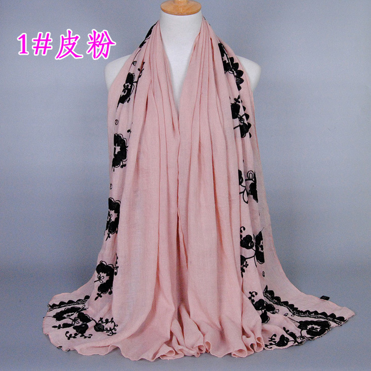 Wholesale cotton embroidered scarf women