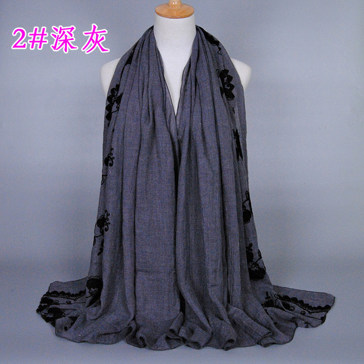 Wholesale cotton embroidered scarf women