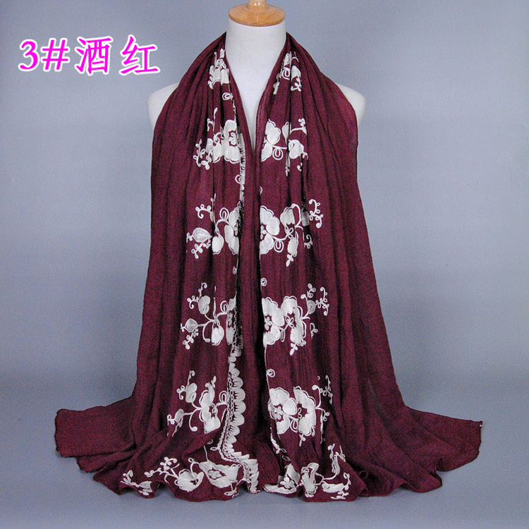 Wholesale cotton embroidered scarf women