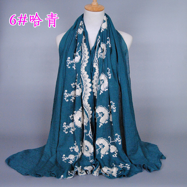 Wholesale cotton embroidered scarf women