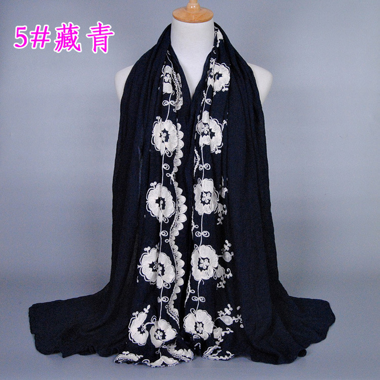 Wholesale cotton embroidered scarf women