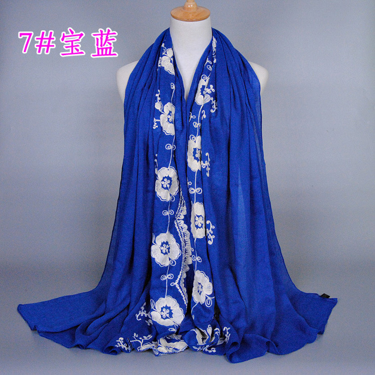 Wholesale cotton embroidered scarf women