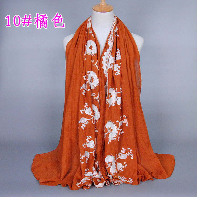 Wholesale cotton embroidered scarf women