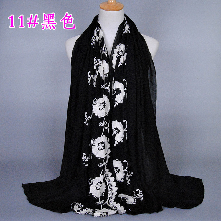 Wholesale cotton embroidered scarf women