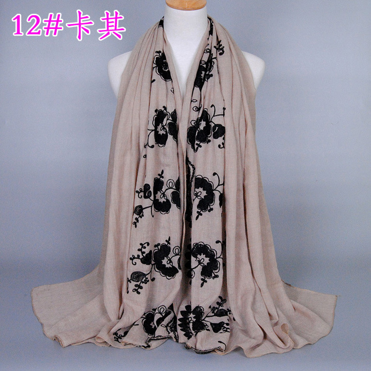 Wholesale cotton embroidered scarf women