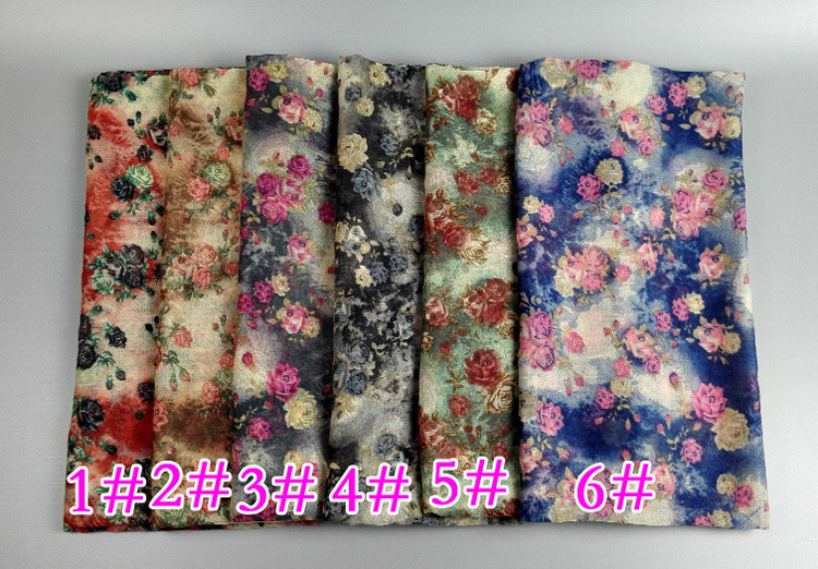 Floral viscose fabric scarf wholesale